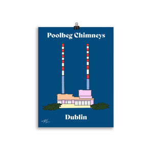 Dublin Poolbeg Chimneys Print - 30x40cm
