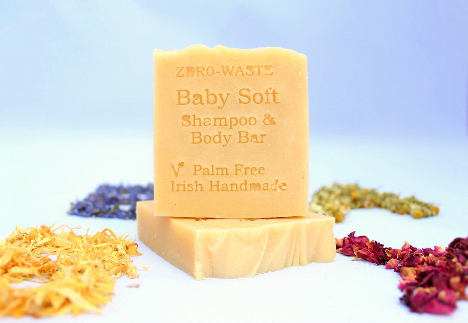 Baby soft shampoo and body bar zero waste palm oil free