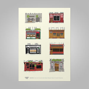 Irish Design A4 Print - Irish Dublin Pubs 