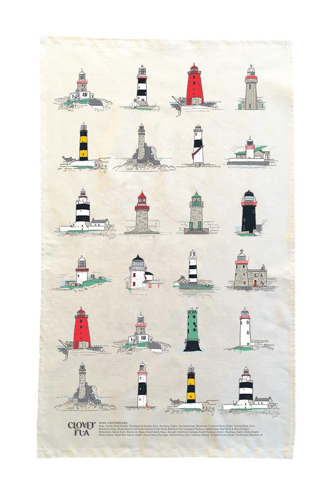 Irish design - Irish lighthouses tea towel