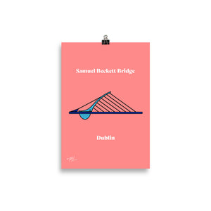 Samuel Beckett Bridge Dublin A4 Print